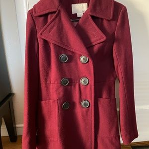 Bar lll Burgundy Pea Coat